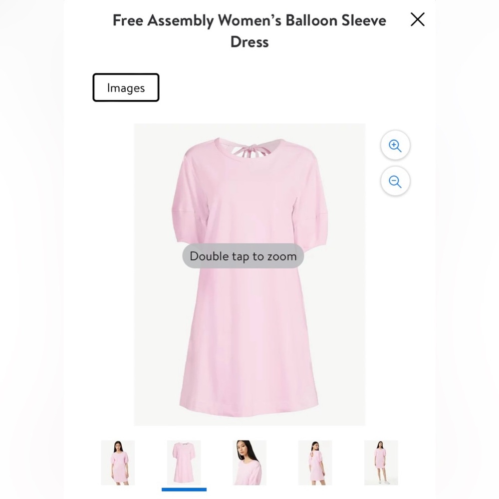 Women's Balloon Sleeve Dress from Free Assembly pale pink Sz:Large